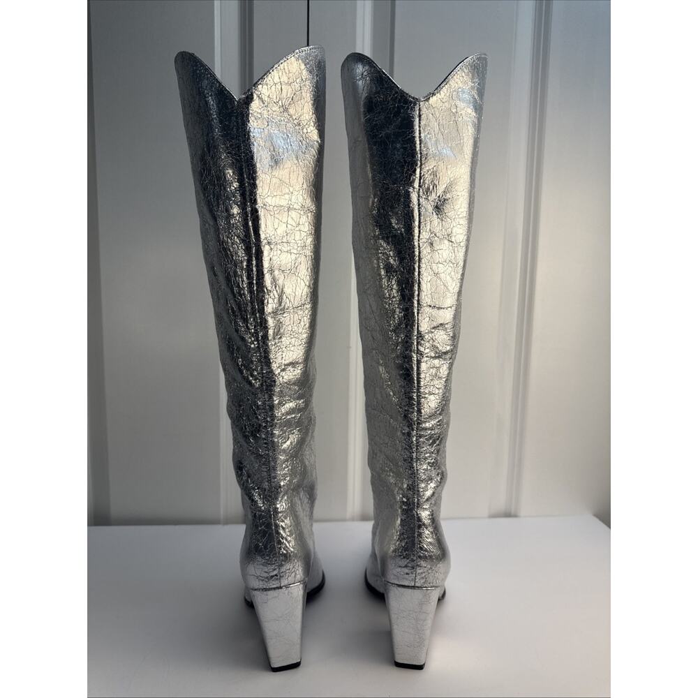 Steve Madden Women's Silver 5.5 Croft Pointed Toe Knee High Boots NWOB - Picture 8 of 16